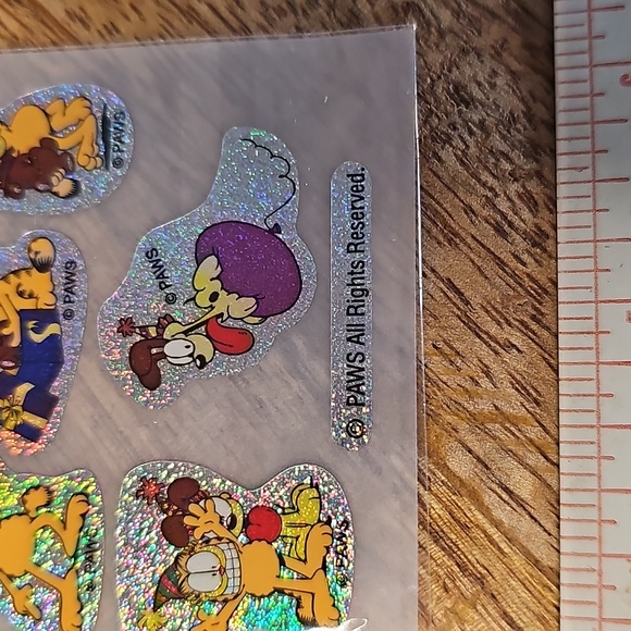 Vintage Garfield play-by-play sparkle stickers ministicker sheet sealed - Picture 3 of 7